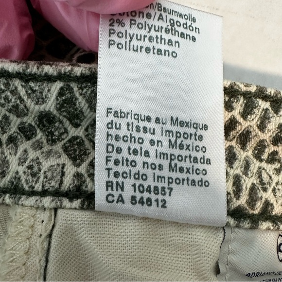 AG Adriano Goldschmied The Mari High Rise Straight Snake Print Pants Size 26R - Picture 11 of 12